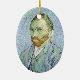 Vincent van Gogh - Van Gogh Self Portrait in Blue Ceramic Tree Decoration