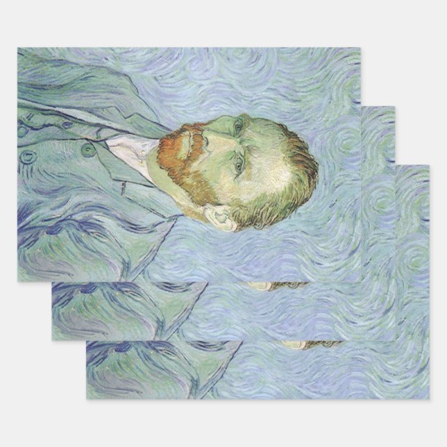 Vincent van Gogh - Van Gogh Self Portrait in Blue Wrapping Paper Sheet (Set)