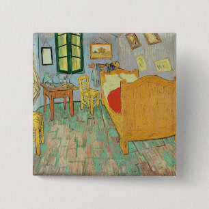 Vincent van Gogh   Van Gogh's Bedroom at Arles 15 Cm Square Badge