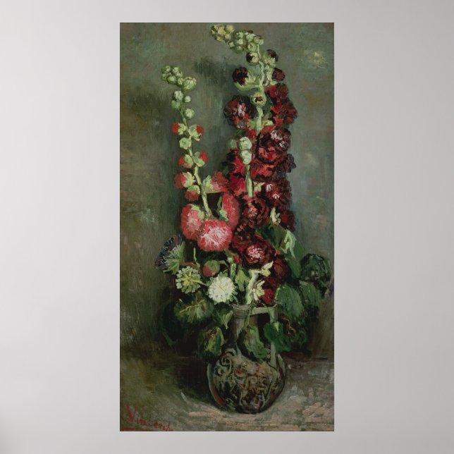 Vincent van Gogh | Vase of Hollyhocks, 1886 Poster (Front)