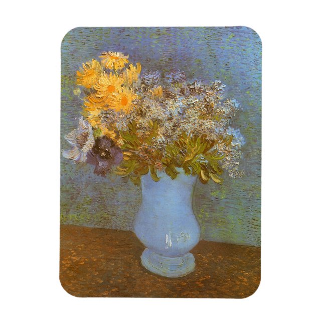 Vincent van Gogh Vase of Lilacs, Daisies, Anemones Magnet (Vertical)