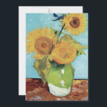 Vincent Van Gogh Vase Sunflowers Art Invitation<br><div class="desc">Vincent van Gogh's Vase with Three Sunflowers (1888) famous painting</div>