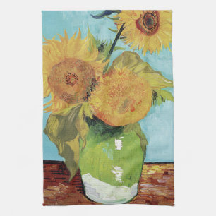 Vincent Van Gogh Vase Sunflowers Art Tea Towel