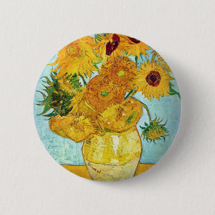 Vincent van Gogh - Vase with 12 Sunflowers 6 Cm Round Badge