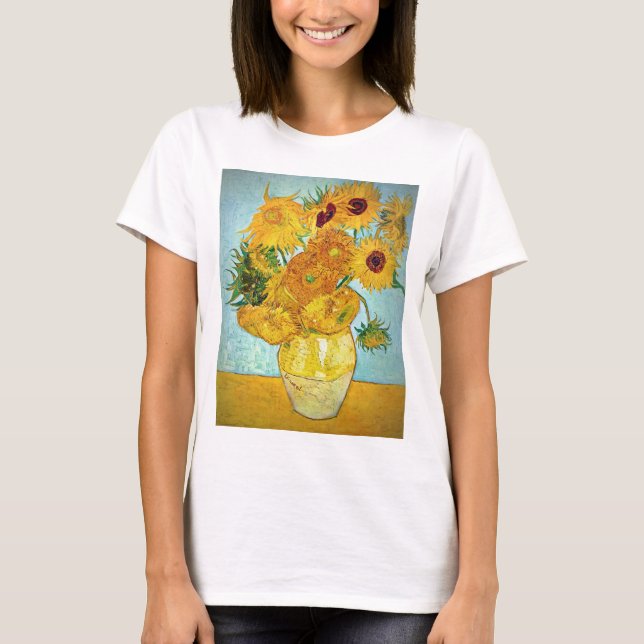 Vincent van Gogh - Vase with 12 Sunflowers T-Shirt (Front)