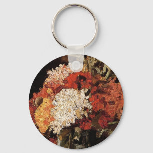 Vincent Van Gogh - Vase With Carnations - Fine Art Key Ring