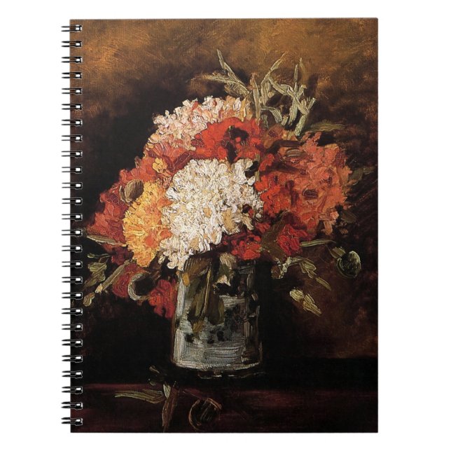 Vincent Van Gogh - Vase With Carnations - Fine Art Notebook (Front)