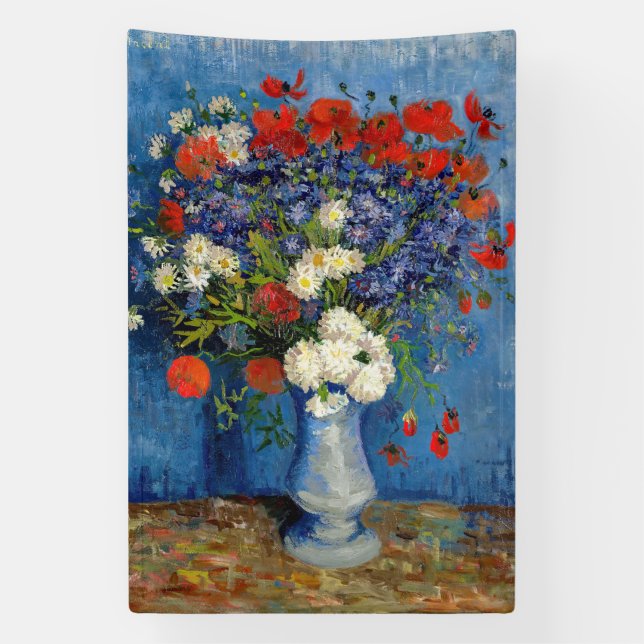 Vincent van Gogh - Vase with Cornflowers & Poppies Banner (Vertical)