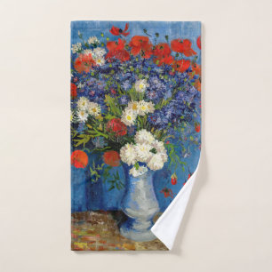 Vincent van Gogh - Vase with Cornflowers & Poppies Bath Towel Set