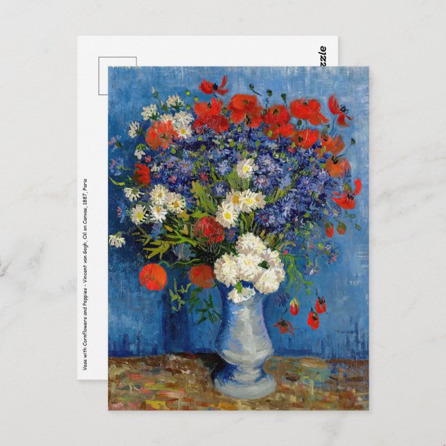 Vincent van Gogh - Vase with Cornflowers & Poppies Postcard (Front/Back)