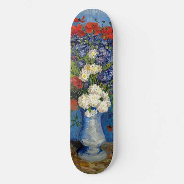 Vincent van Gogh - Vase with Cornflowers & Poppies Skateboard (Front)