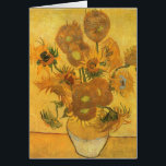 Vincent van Gogh - Vase with Fifteen Sunflowers<br><div class="desc">Vase with Fifteen Sunflowers or simply Sunflowers (1888) by Van Gogh is a vintage post impressionism fine art blooming floral still life painting. It is part of a still life series of several similar paintings with a bouquet of summer season garden flowers in a vase. The entire series show sunflowers...</div>