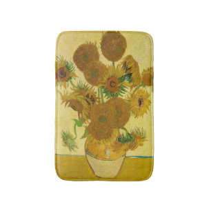 Vincent van Gogh - Vase with Fifteen Sunflowers Bath Mat