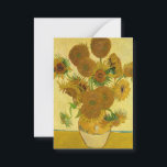 Vincent van Gogh - Vase with Fifteen Sunflowers Card<br><div class="desc">Vase with Fifteen Sunflowers / Vase avec quinze tournesols - Vincent Van Gogh,  August 1888 - Sunflowers 1888 fouth version (F454)</div>