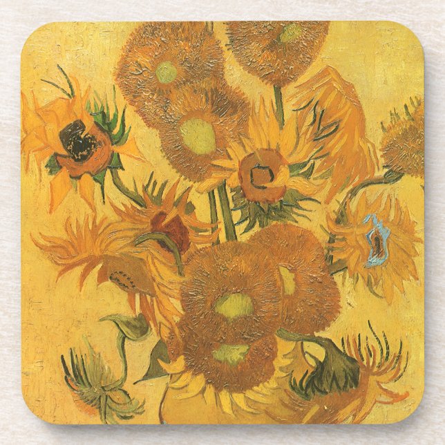Vincent van Gogh - Vase with Fifteen Sunflowers Coaster (Front)