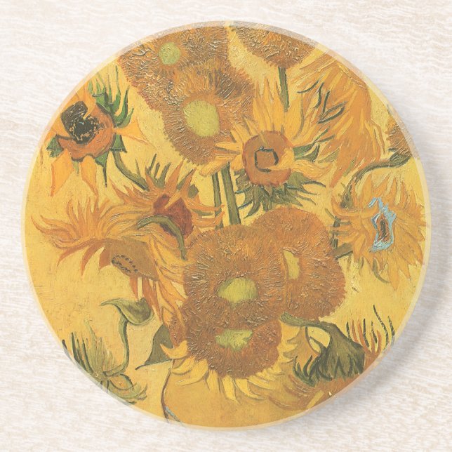 Vincent van Gogh - Vase with Fifteen Sunflowers Coaster (Front)