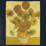 Vincent van Gogh - Vase with Fifteen Sunflowers Fleece Blanket<br><div class="desc">Vase with Fifteen Sunflowers / Vase avec quinze tournesols - Vincent Van Gogh,  August 1888 - Sunflowers 1888 fouth version (F454)</div>