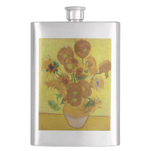 Vincent van Gogh - Vase with Fifteen Sunflowers Hip Flask