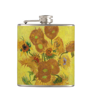 Vincent van Gogh - Vase with Fifteen Sunflowers Hip Flask