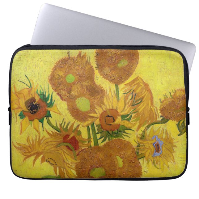 Vincent van Gogh - Vase with Fifteen Sunflowers Laptop Sleeve (Front)