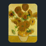 Vincent van Gogh - Vase with Fifteen Sunflowers Magnet<br><div class="desc">Vase with Fifteen Sunflowers / Vase avec quinze tournesols - Vincent Van Gogh,  August 1888 - Sunflowers 1888 fouth version (F454)</div>