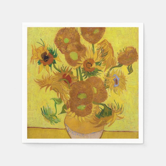 Vincent van Gogh - Vase with Fifteen Sunflowers Napkin (Front)