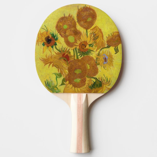Vincent van Gogh - Vase with Fifteen Sunflowers Ping Pong Paddle (Front)