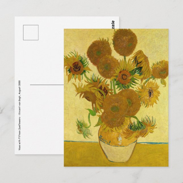 Vincent van Gogh - Vase with Fifteen Sunflowers Postcard (Front/Back)