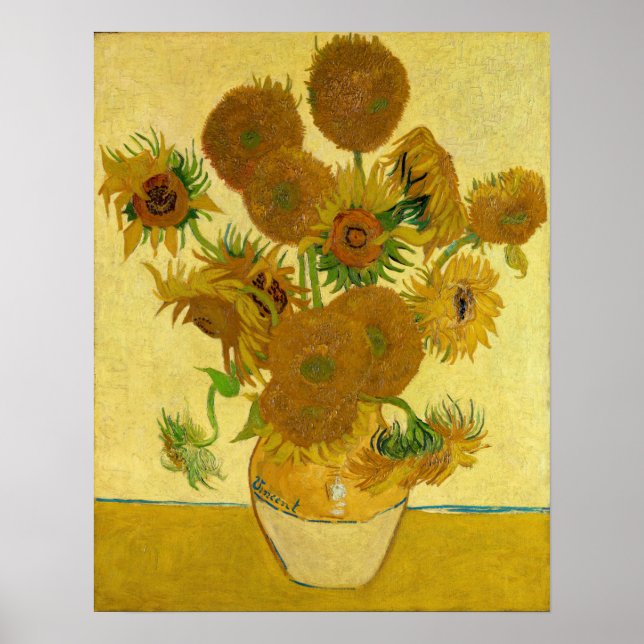 Vincent van Gogh - Vase with Fifteen Sunflowers Poster (Front)