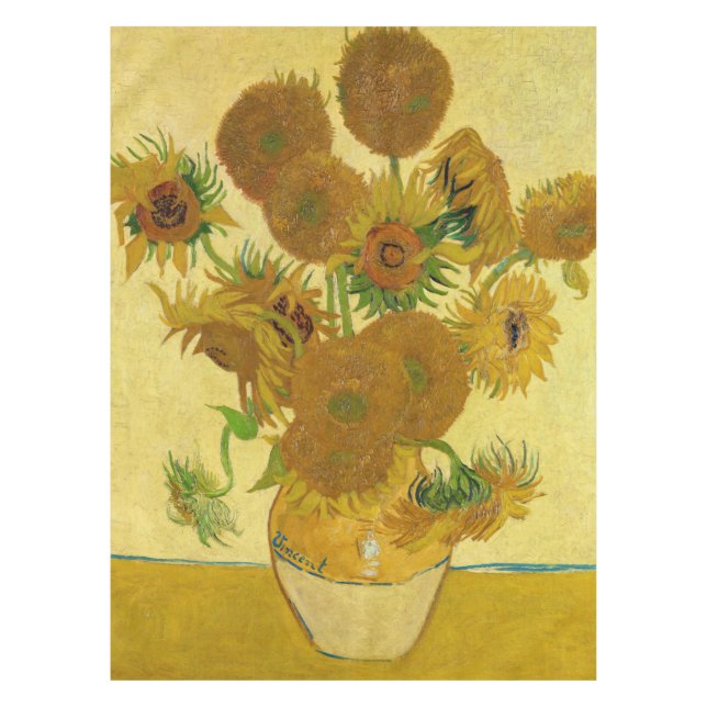 Vincent van Gogh - Vase with Fifteen Sunflowers Tablecloth (Front)