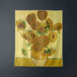 Vincent van Gogh - Vase with Fifteen Sunflowers Tapestry<br><div class="desc">Vase with Fifteen Sunflowers / Vase avec quinze tournesols - Vincent Van Gogh,  August 1888 - Sunflowers 1888 fouth version (F454)</div>