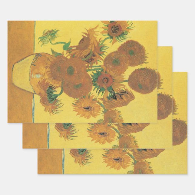 Vincent van Gogh - Vase with Fifteen Sunflowers Wrapping Paper Sheet (Set)