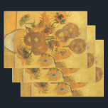Vincent van Gogh - Vase with Fifteen Sunflowers Wrapping Paper Sheet<br><div class="desc">Vase with Fifteen Sunflowers or simply Sunflowers (1888) by Van Gogh is a vintage post impressionism fine art blooming floral still life painting. It is part of a still life series of several similar paintings with a bouquet of summer season garden flowers in a vase. The entire series show sunflowers...</div>