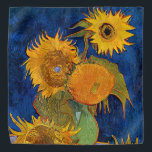 Vincent van Gogh - Vase with Five Sunflowers Bandana<br><div class="desc">Vase with Five Sunflowers - Vincent van Gogh,  Oil on Canvas,  August 1888</div>