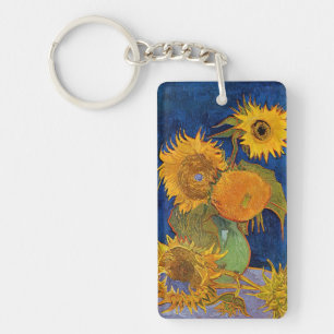 Vincent van Gogh - Vase with Five Sunflowers Key Ring