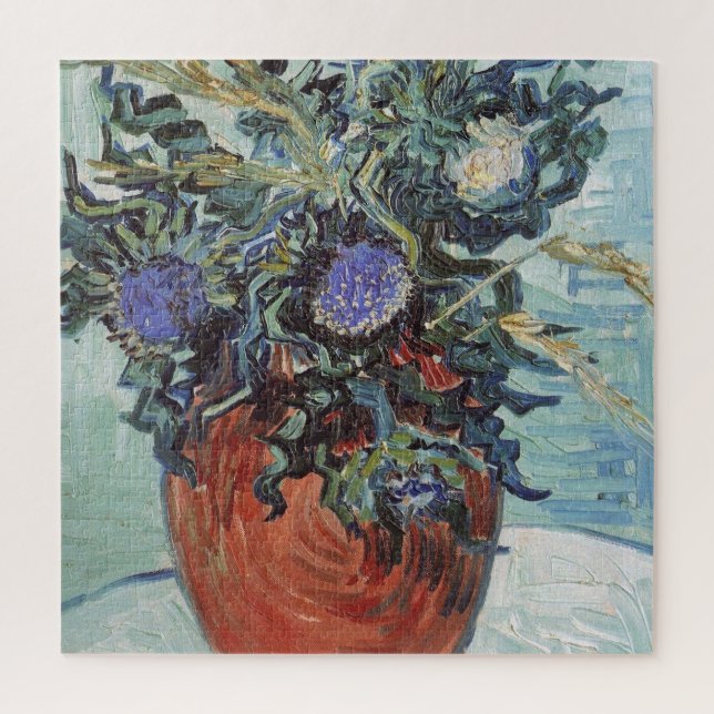 Vincent Van Gogh - Vase with Flowers and Thistles, Jigsaw Puzzle (Vertical)
