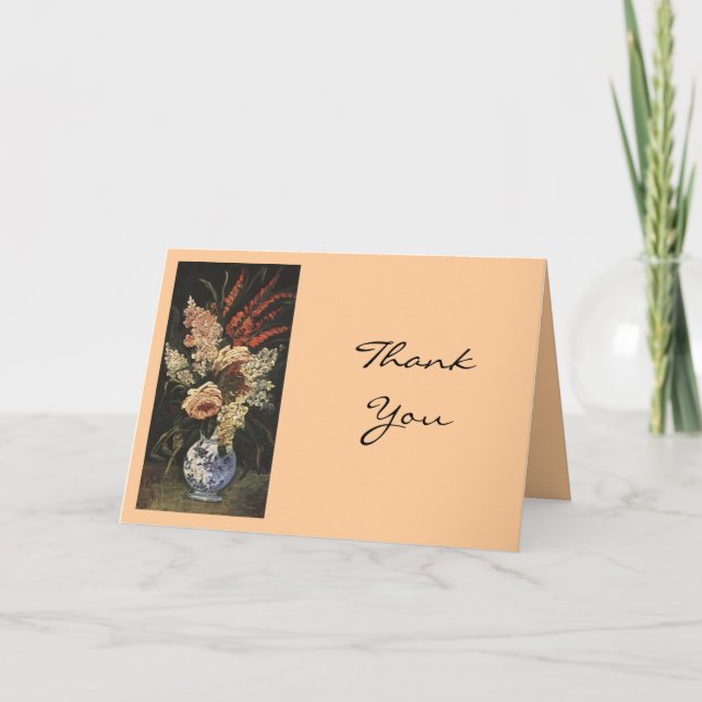 Vincent van Gogh Vase With Gladioli and Lilac Thank You Card (Front)