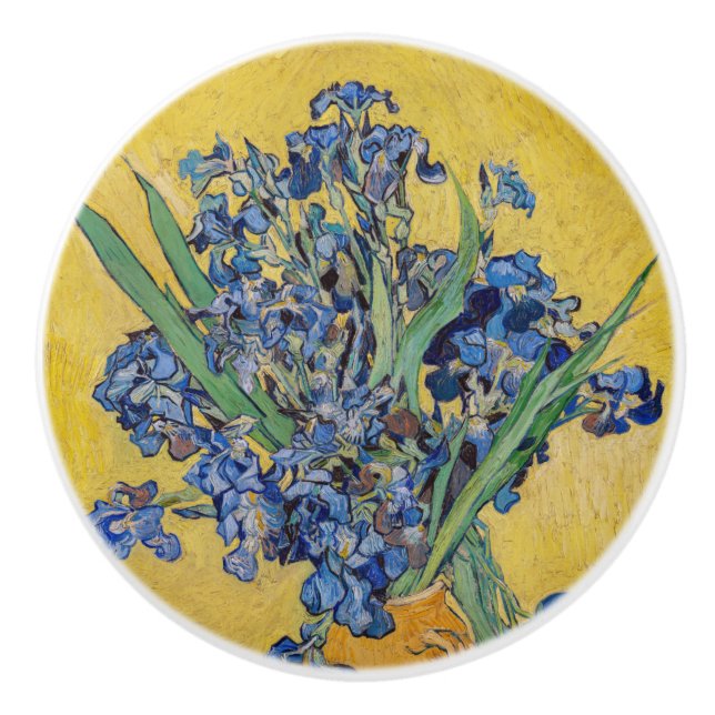 Vincent van Gogh - Vase with Irises Ceramic Knob (Front)