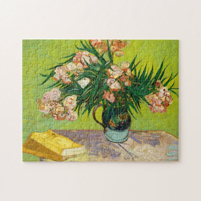 Vincent Van Gogh Vase With Oleanders And Books Jigsaw Puzzle (Horizontal)