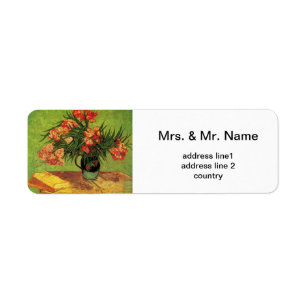Vincent van Gogh, Vase with Oleanders and Books. Return Address Label