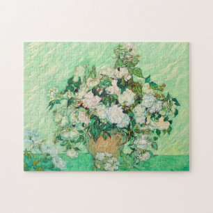 Vincent Van Gogh Vase with Pink Roses Fine Art Jigsaw Puzzle