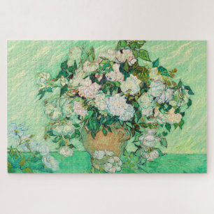 Vincent Van Gogh Vase with Pink Roses Fine Art Jigsaw Puzzle