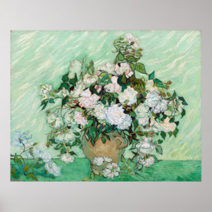 Vincent van Gogh Vase with Pink Roses Poster