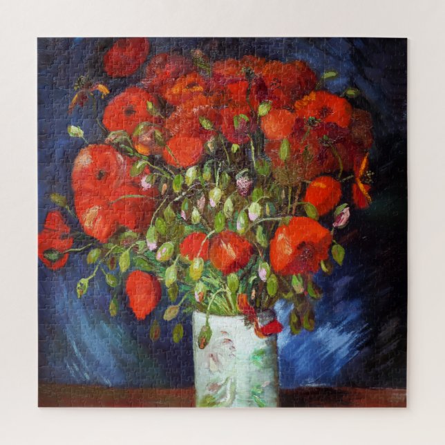 Vincent Van Gogh Vase with Red Poppies Fine Art Jigsaw Puzzle (Vertical)