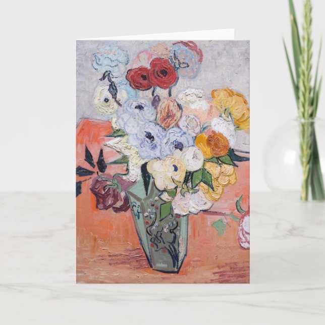 Vincent van Gogh - Vase with Roses & Anemones Card (Front)
