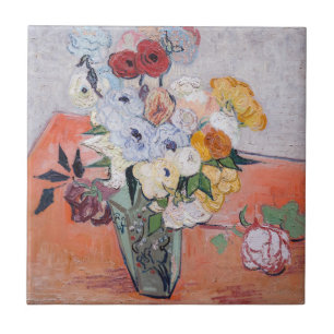 Vincent van Gogh - Vase with Roses & Anemones Ceramic Tile