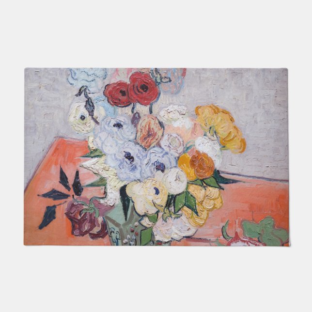 Vincent van Gogh - Vase with Roses & Anemones Doormat (Front)