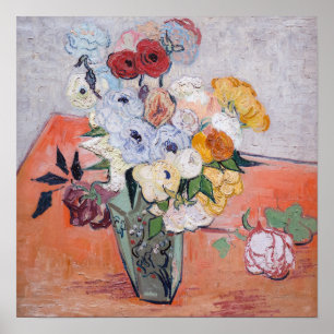 Vincent van Gogh - Vase with Roses & Anemones Poster