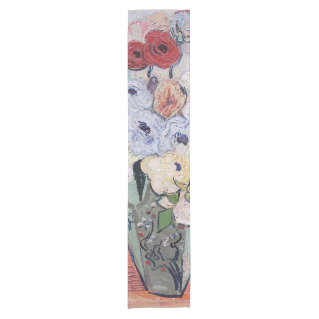 Vincent van Gogh - Vase with Roses & Anemones Short Table Runner (Front)