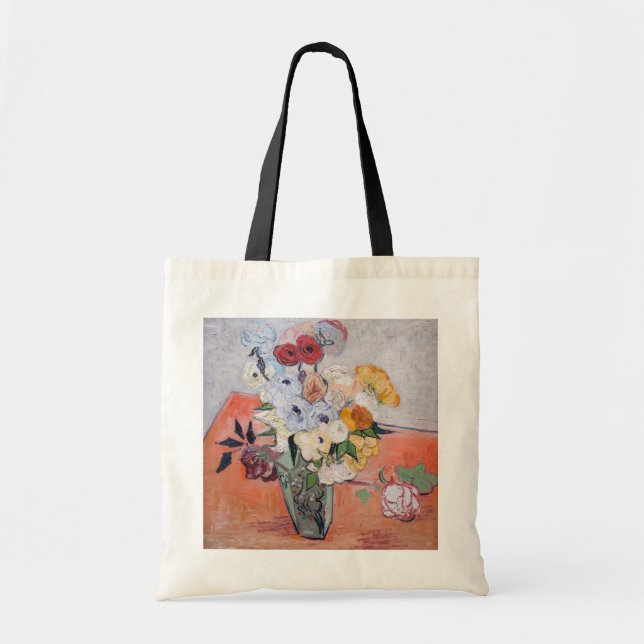 Vincent van Gogh - Vase with Roses & Anemones Tote Bag (Front)
